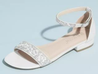 Crystal Embellished Straps Flat Satin Sandals