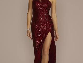 One Shoulder Sequin Sheath with Slit  $220 Shipped