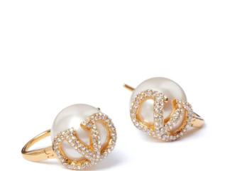 Vlogo Signature Earrings in Metal, Resin and Swarovski $490 Shipped