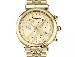 Ferragamo Ora Gold Ion Plated Stainless Steel Chronograph Watch