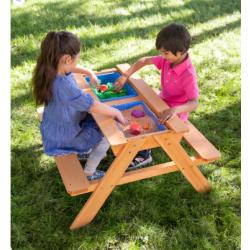 NEW! Wooden 2-in-1 Picnic Table Sensory Play Station!
