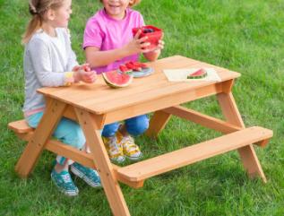 Wooden 2-in-1 Picnic Table Sensory Play Station!