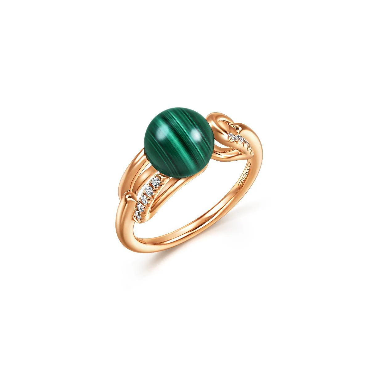 Cosmos 18K Rose Gold Malachite & Diamond Ring