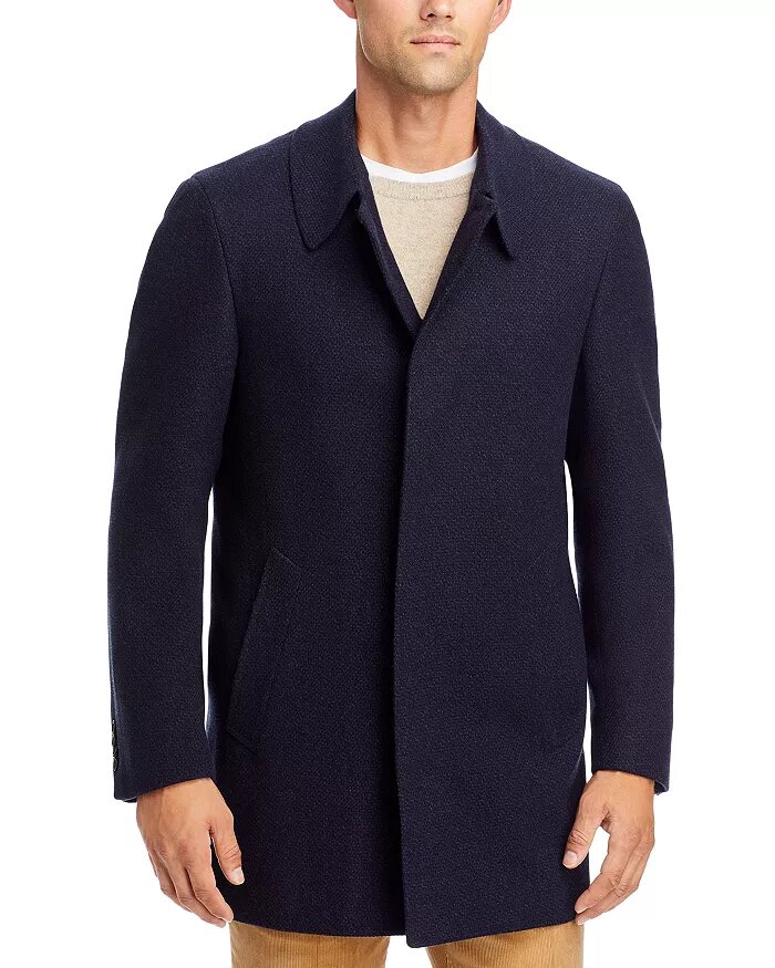 40% Off Wool & Cashmere Textured Car Coat