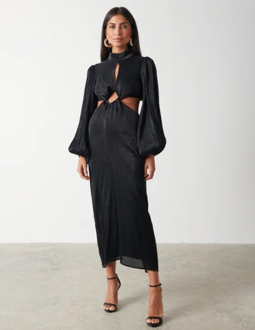 Women's Black Pia Twist Maxi Dress 40% Off
