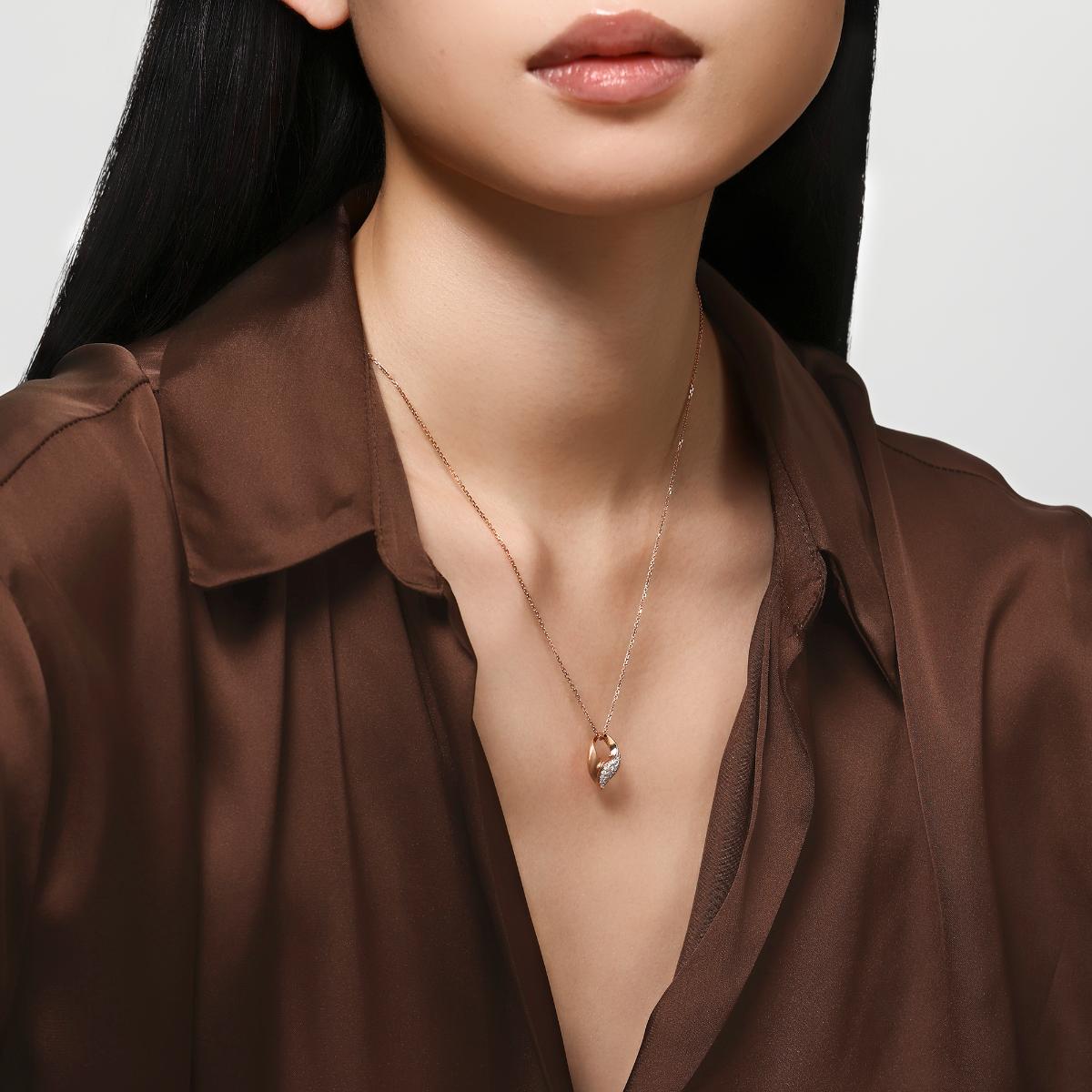 Bloom 18K Rose Gold Diamond Necklace – 0.22 CT Brilliant Cut