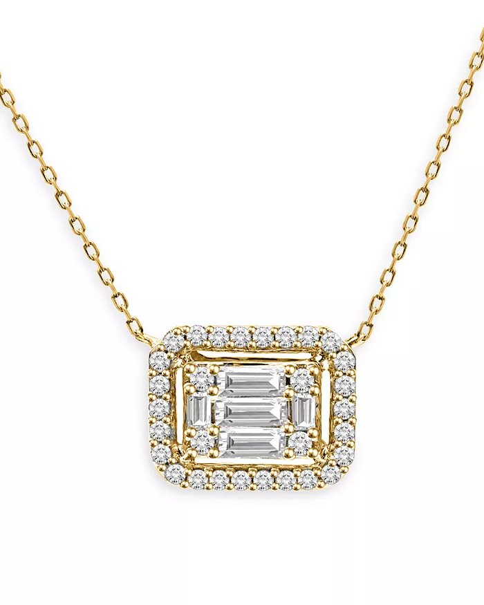 Diamond Mosaic Pendant Necklace in 14K Yellow Gold, 0.75 ct. t.w. - 100% Exclusive