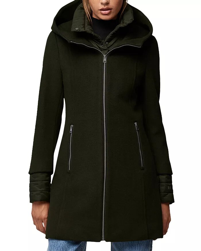 Rooney Hooded Mixed Media Coat Cyber take up to 25%