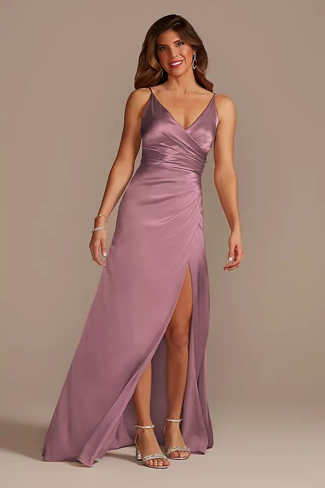 Charmeuse Draped Strappy Bridesmaid Dress