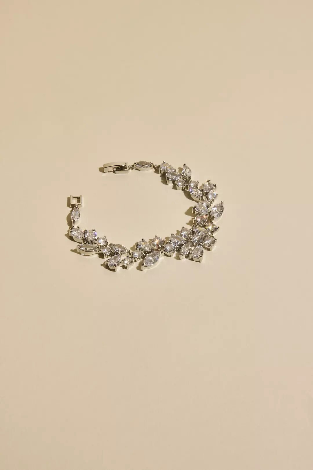 Cubic Zirconia Leafy Floral Bracelet
