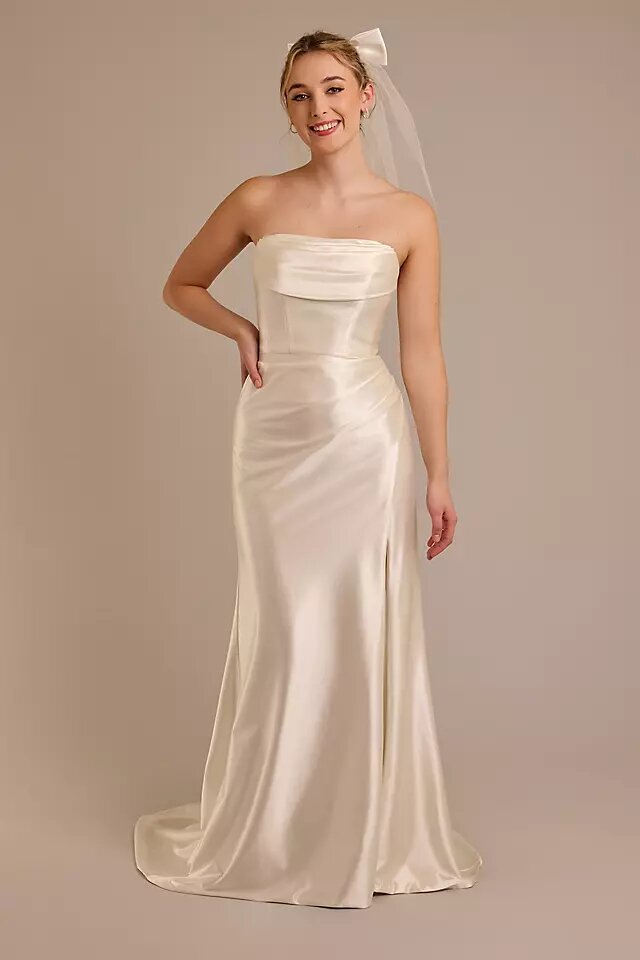 Strapless Sculpting Satin Mermaid Wedding Dress