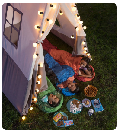 NEW! 7-Foot A-Frame Tent with Sturdy Metal Poles & LED String Lights Set!