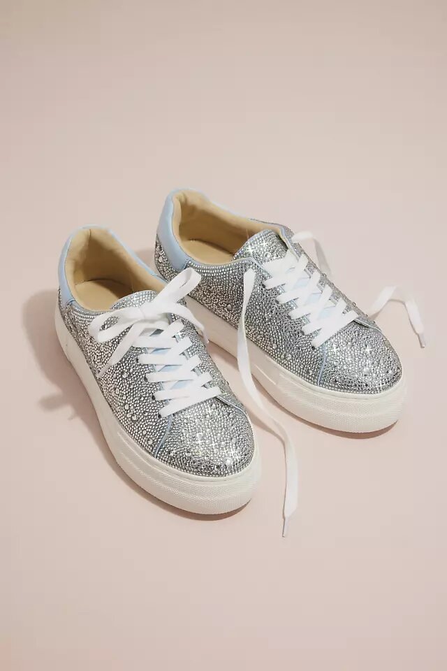 Sparkly Crystal Platform Sneakers 50% Off