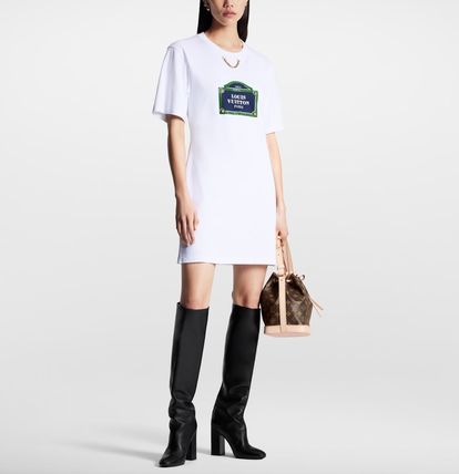 Short Casual Style A-line Flared Plain Medium Short Sleeves