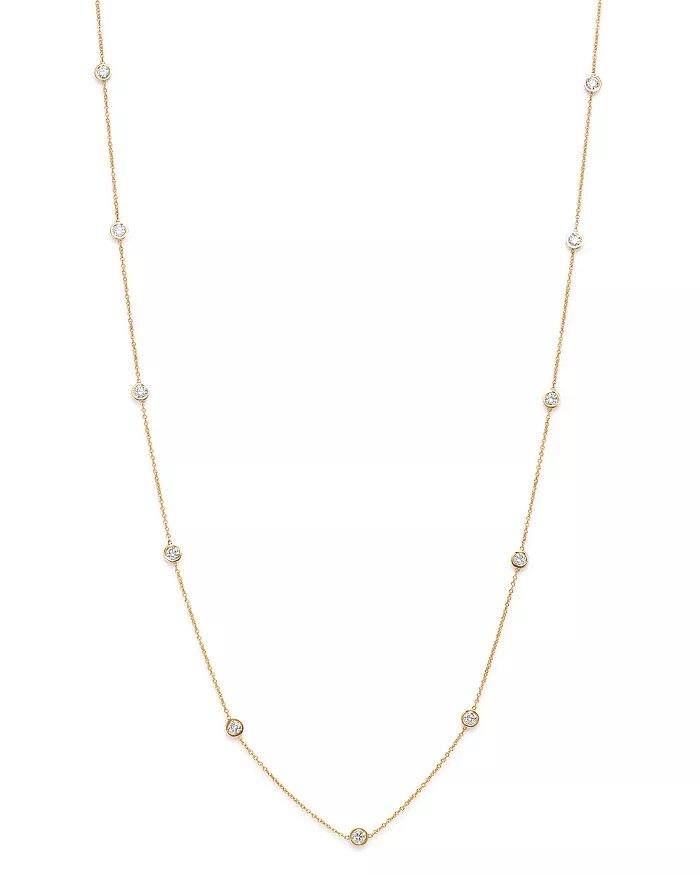 Diamond Station Necklace in 14K Yellow Gold 25% off