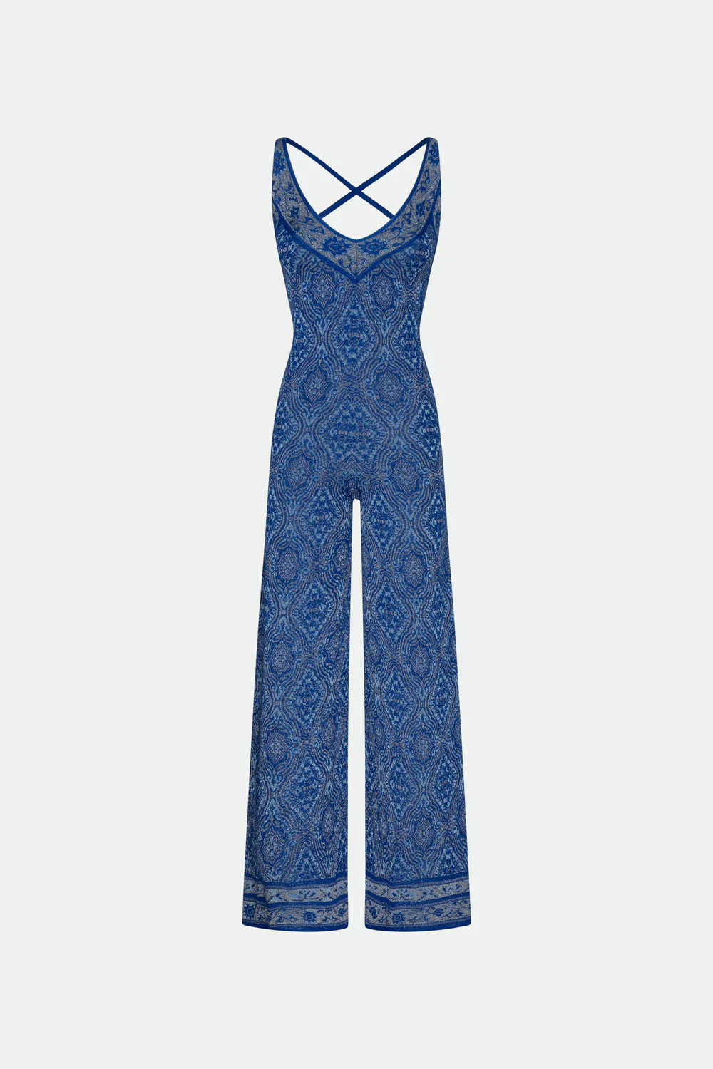 Circus Hotel Full Tuta Blu Jumpsuit – Slim Fit Wide-Leg Style