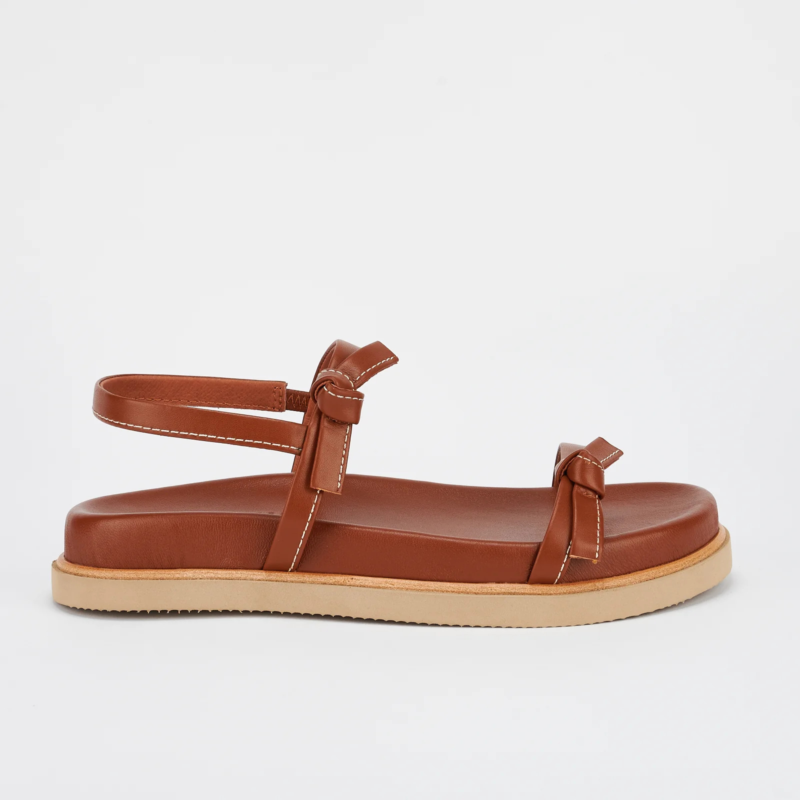 Manzoni Footbed Sandal in Cognac – Premium Leather Comfort