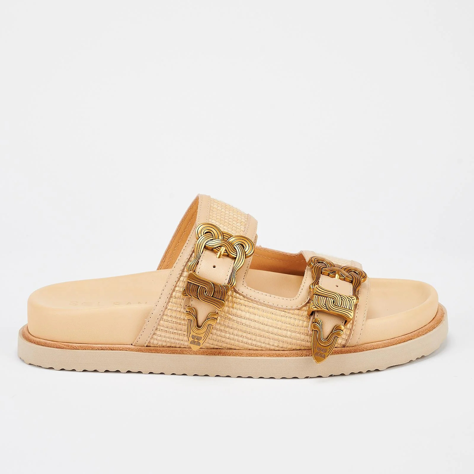 Scribe Footbed Sandals – Natural Woven/Gold