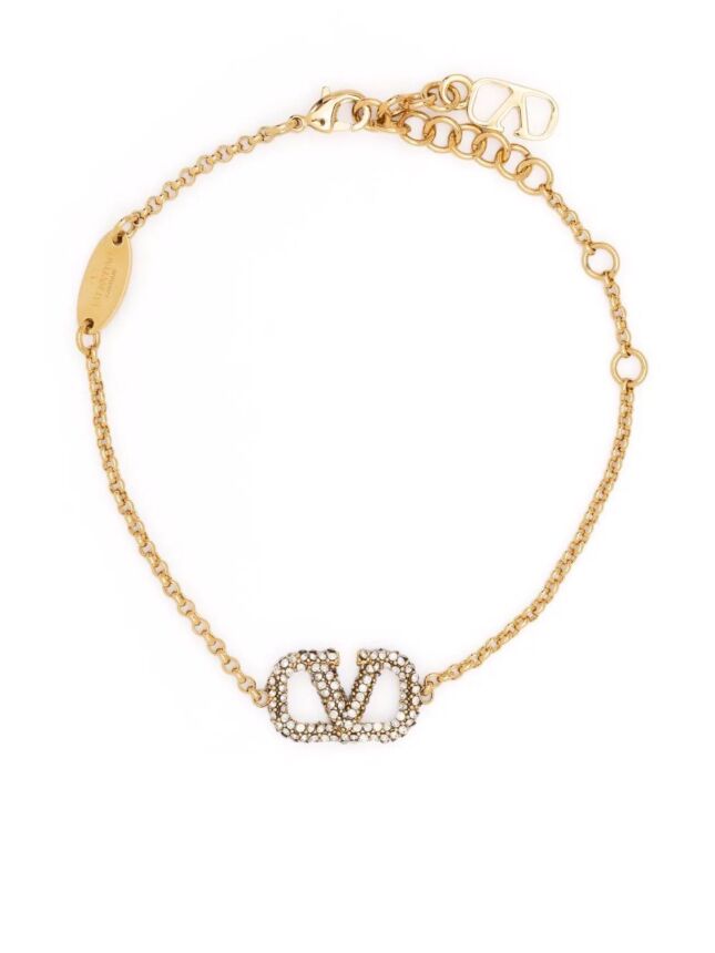 Vlogo Signature Bracelet in Metal and Swarovski Crystals