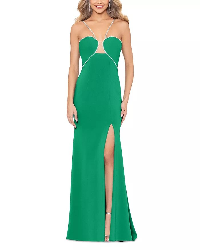 Rhinestone Embellished Jersey Gown $456 Shipped