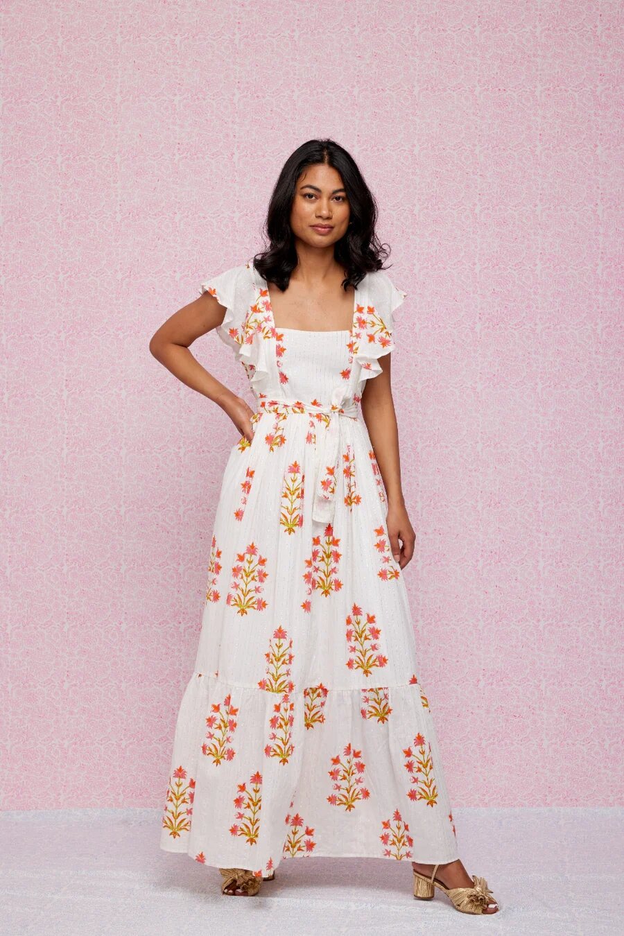 Up to 56% Off Charlotte Dress in Soft Rose & Tangerine