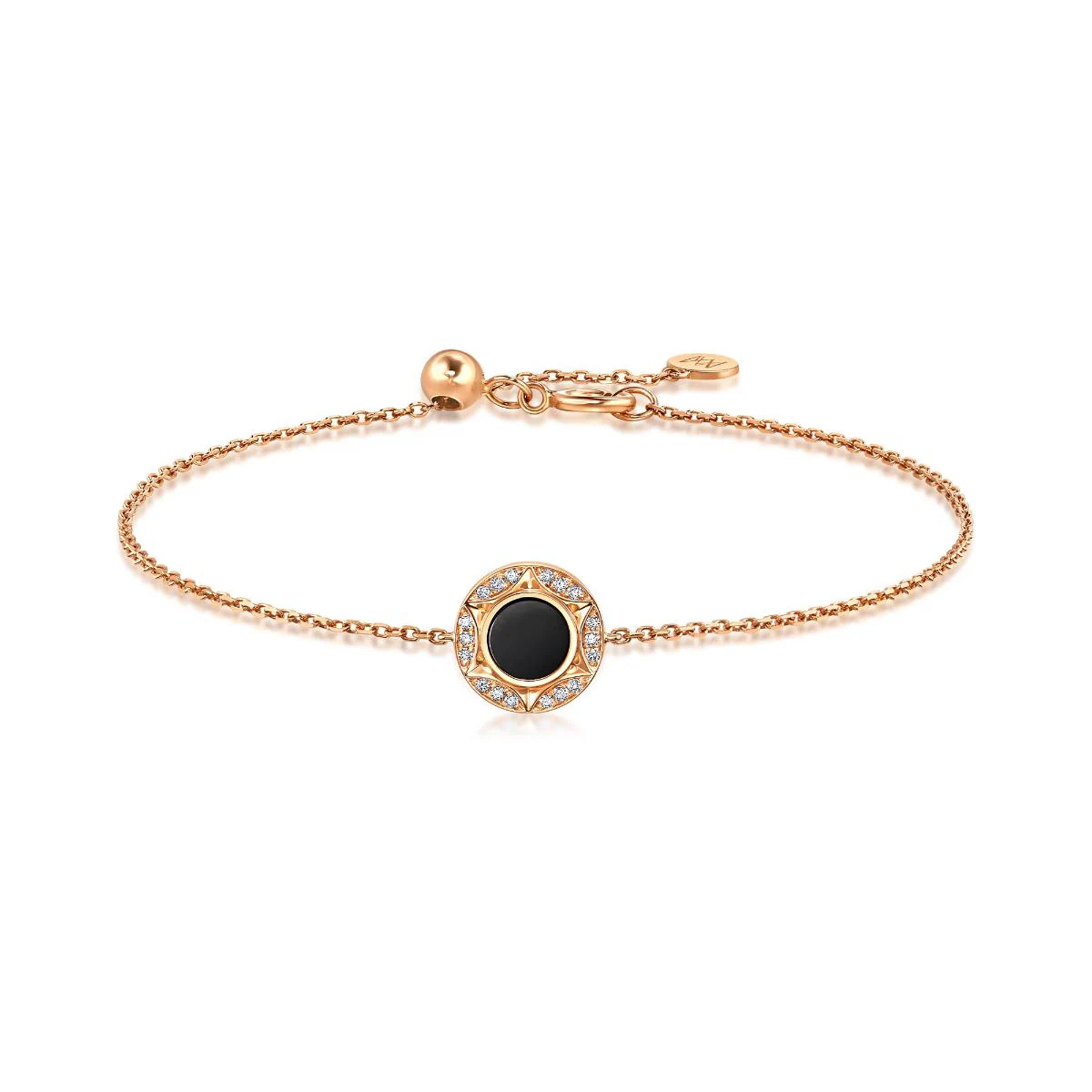 Timeless 18K Rose Gold Onyx Bracelet