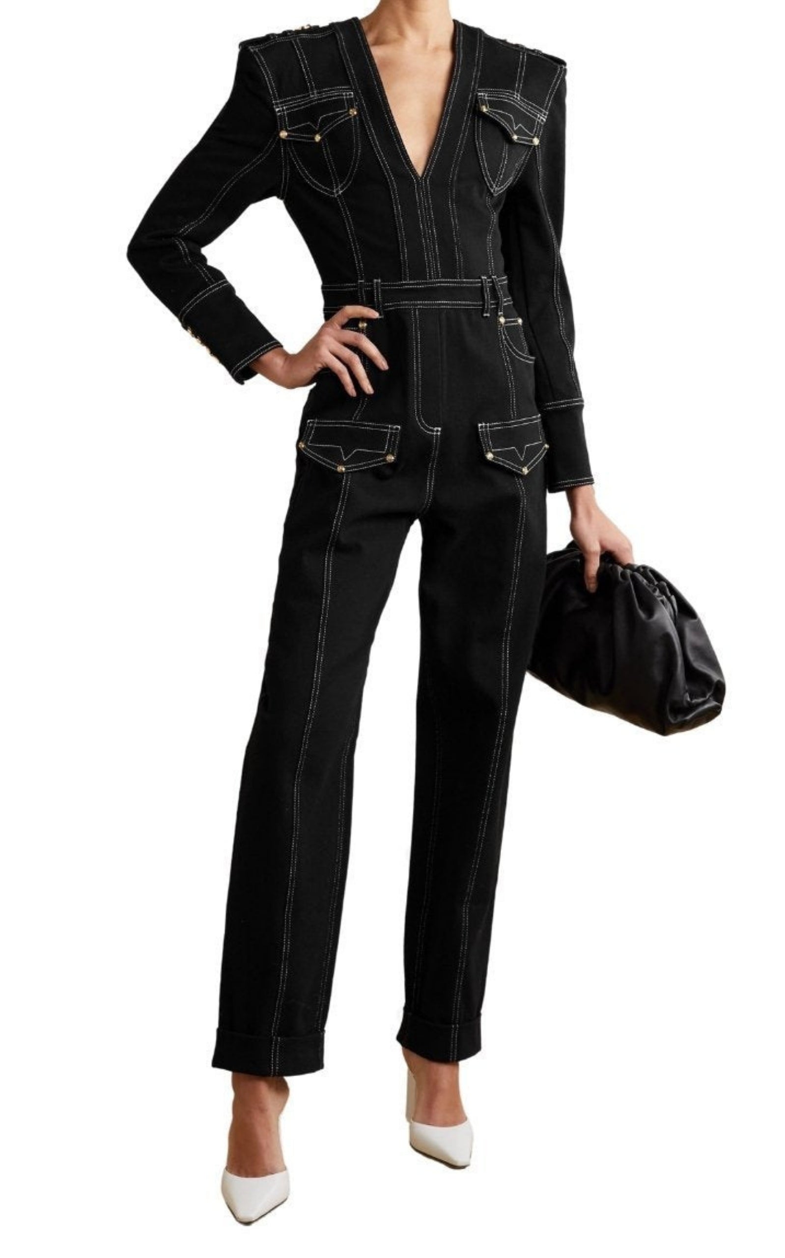 Black Denim Jumpsuit up to 9% Off