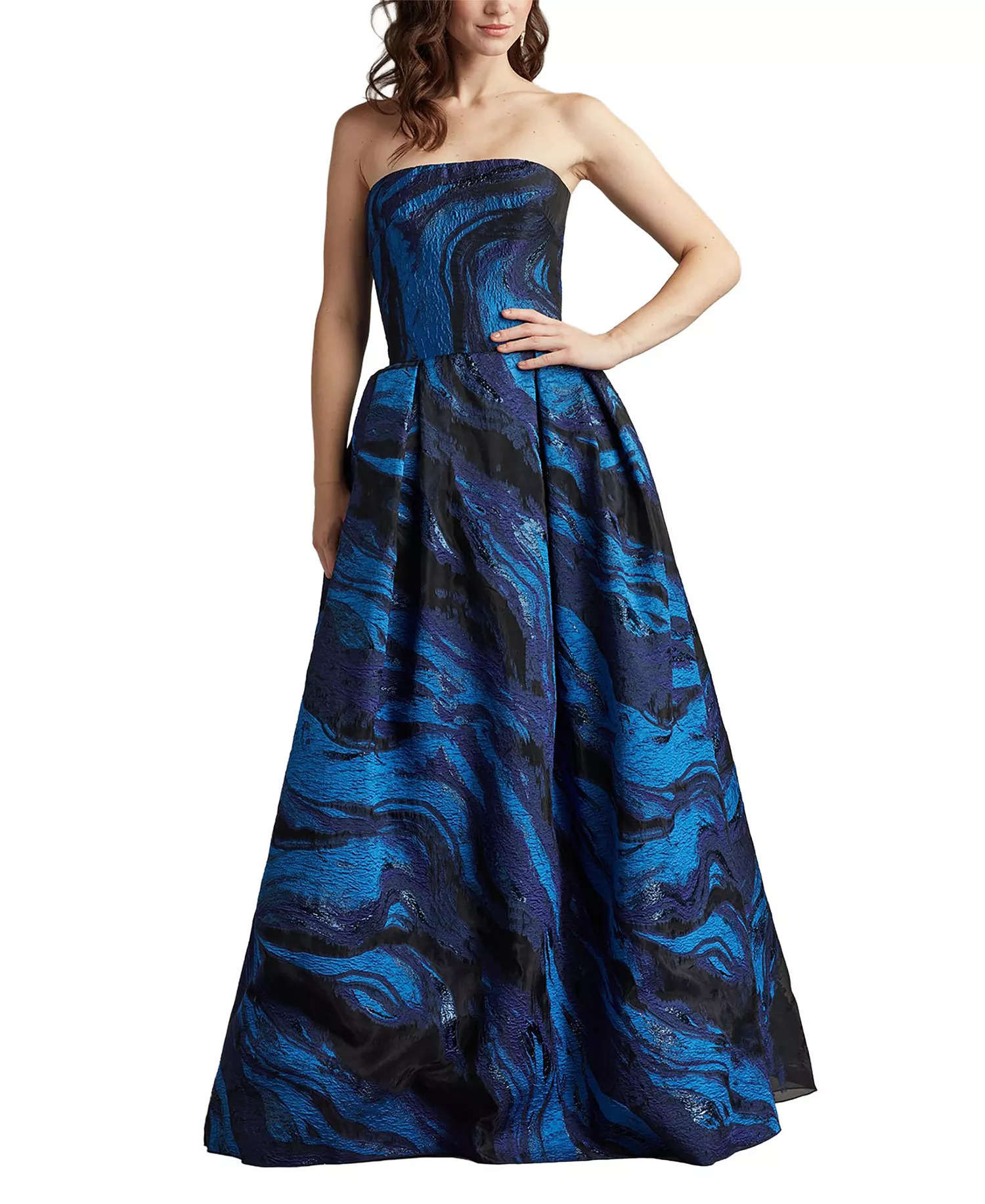 Tadashi Shoji Valora Strapless Jacquard Ball Gown
